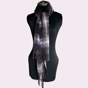 Vintage V Fraas Cashmink Scarf in Purple Beige and Black